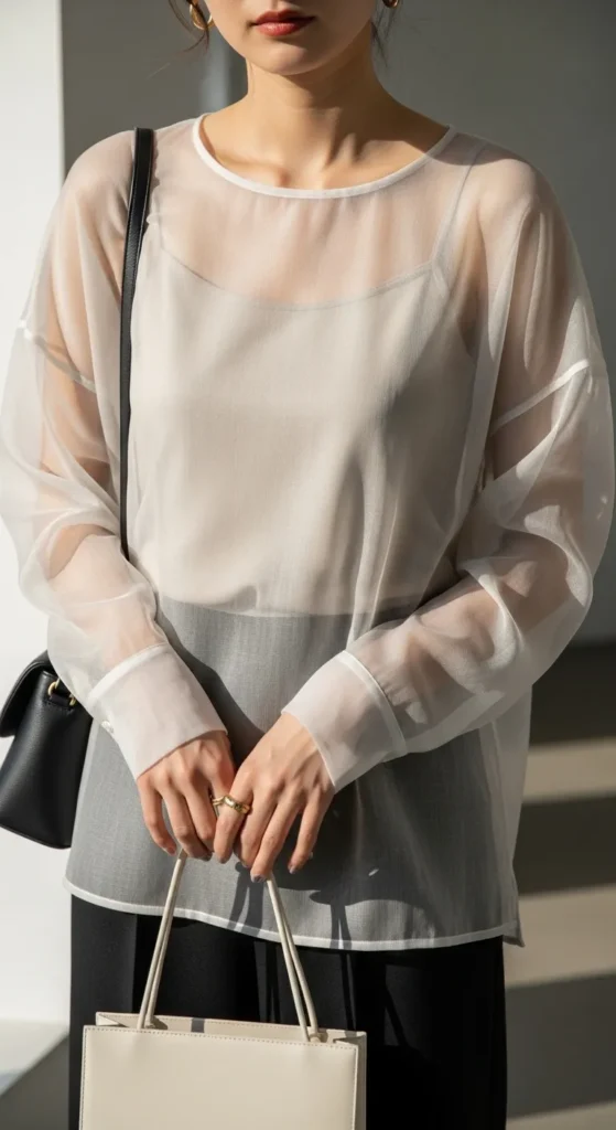 Sheer Blouse with Inner Camisole