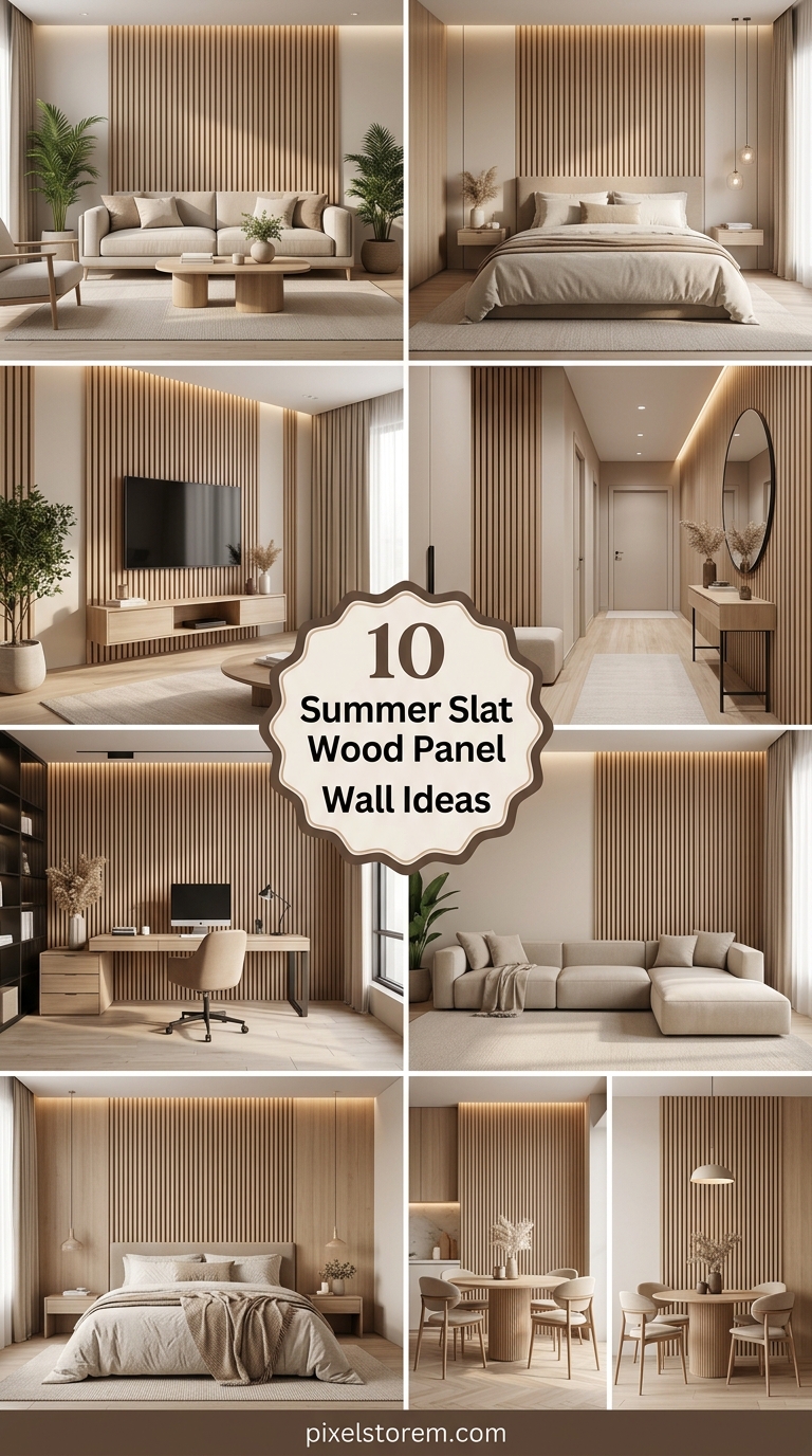 10 Summer Slat Wood Panel Wall Ideas
