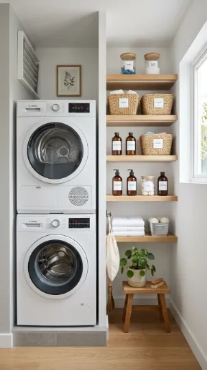 Stackable Washer and Dryer Setup