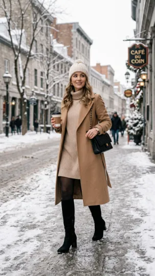 Sweater Dress with Knee-High Boots