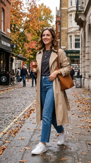 Trench Coat with Casual Wear