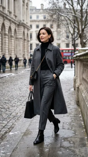 Turtleneck with Wool Coat