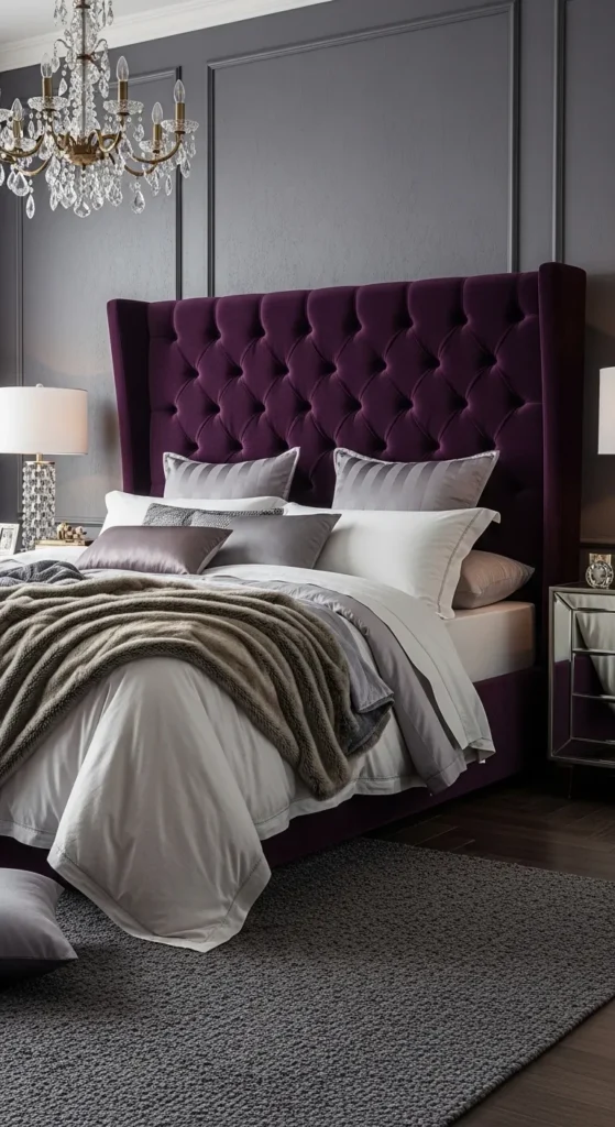 Velvet Purple Headboard