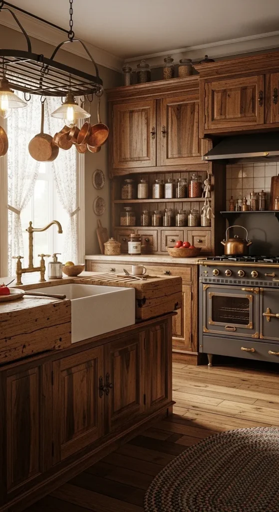 Vintage Wooden Cabinets Kitchen