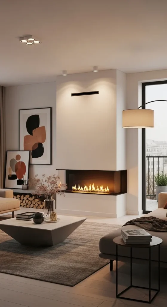 Wall-Mounted Fireplace