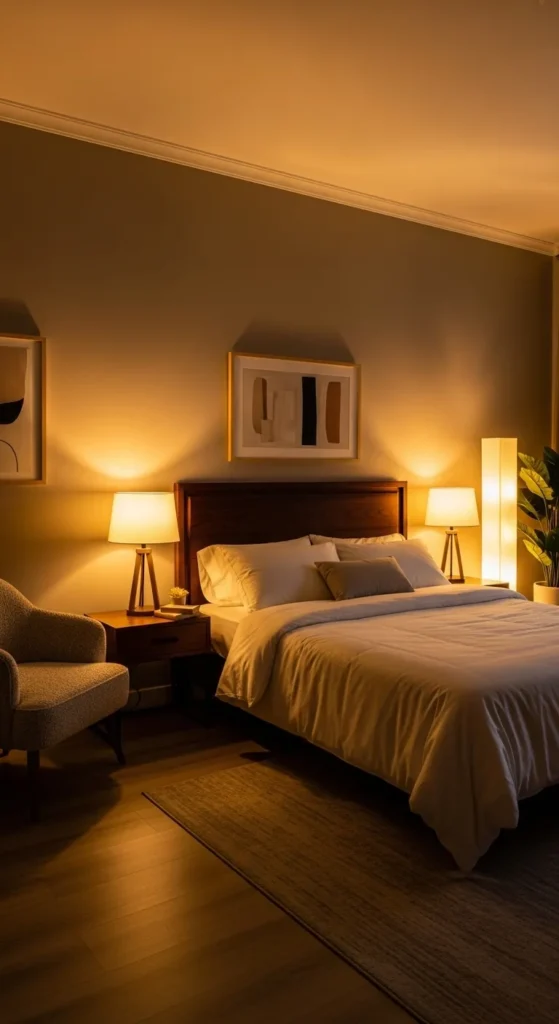 Warm Ambient Lighting Bedroom