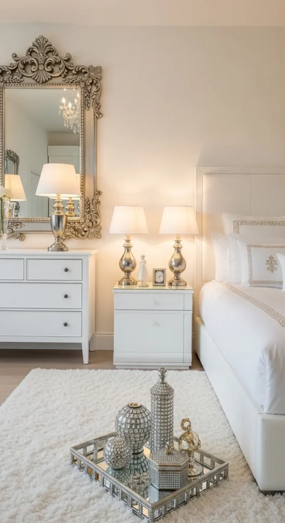 White with Metallic Accents