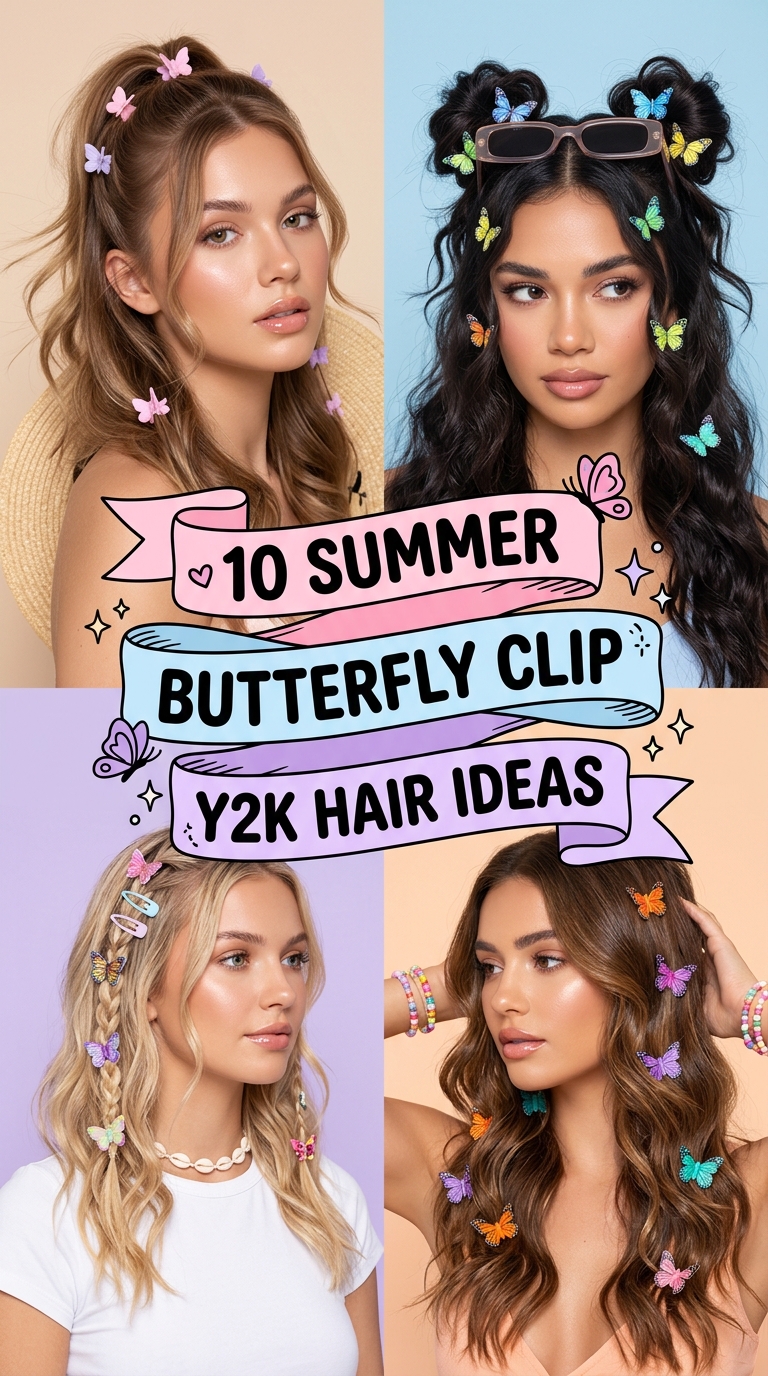 10 Summer Butterfly Clip Y2K Hair Ideas