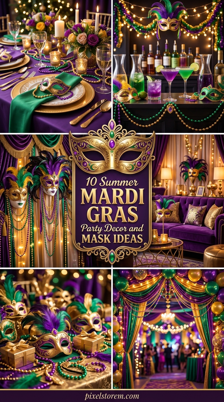 10 Summer Mardi Gras Party Decor and Mask Ideas