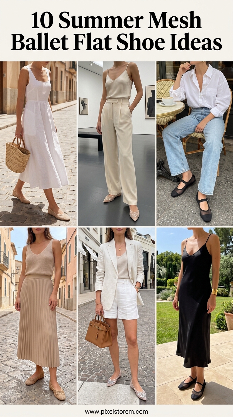 10 Summer Mesh Ballet Flat Shoe Ideas