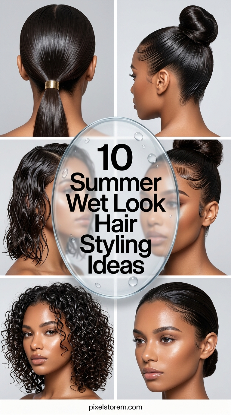 10 Summer Wet Look Hair Styling Ideas