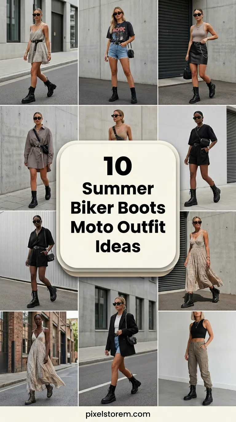 10 Summer Biker Boots Moto Outfit Ideas