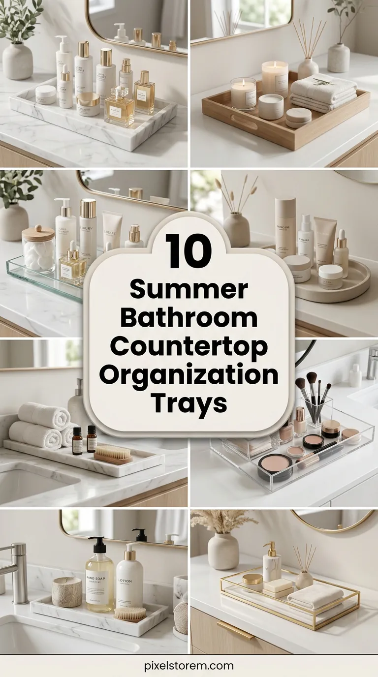 10 Summer Bathroom Countertop Organization Tray Ideas for a Neat Look