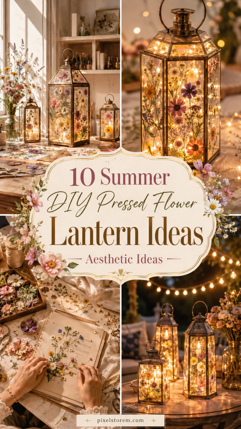 10 Summer DIY Pressed Flower Lantern Ideas