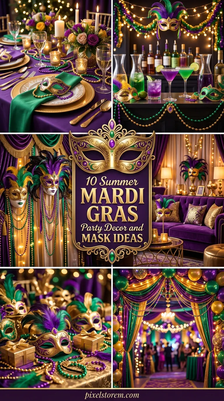 10 Summer Mardi Gras Party Decor and Mask Ideas