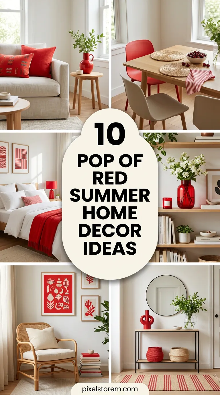 10 Pop of Red Summer Home Decor Ideas